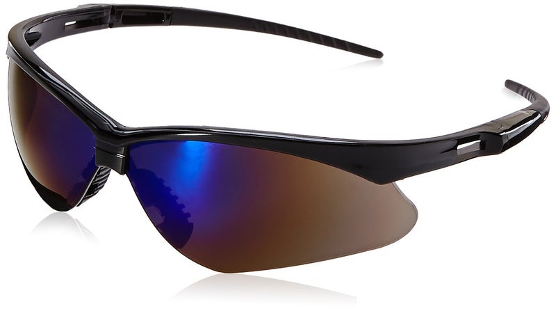 Jackson Safety نظارات جاكسون سيفتي 3000358 نيمسيس للسلامة بإطار أسود / عدسة مرآة زرقاء (عبوة من 12)  - Image 1
